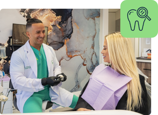 dentist talking to his patient